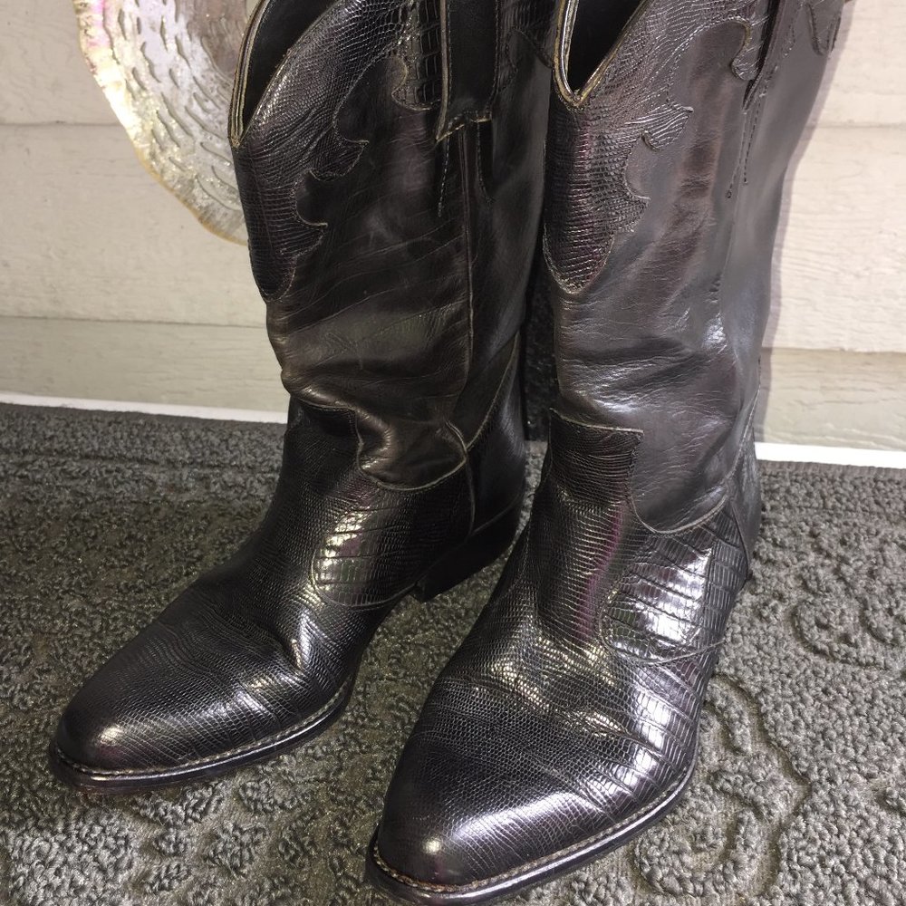 Vintage Joan and David Italian made Cowboy Snake Skin Boots